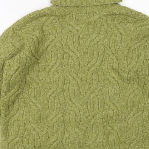 Marks and Spencer Womens Green Roll Neck Acrylic Pullover Jumper Size S