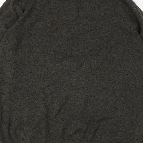 NEXT Mens Green Round Neck Cotton Henley Jumper Size XL Long Sleeve