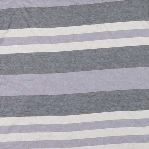 Autograph Mens Grey Striped Cotton T-Shirt Size 3XL Round Neck