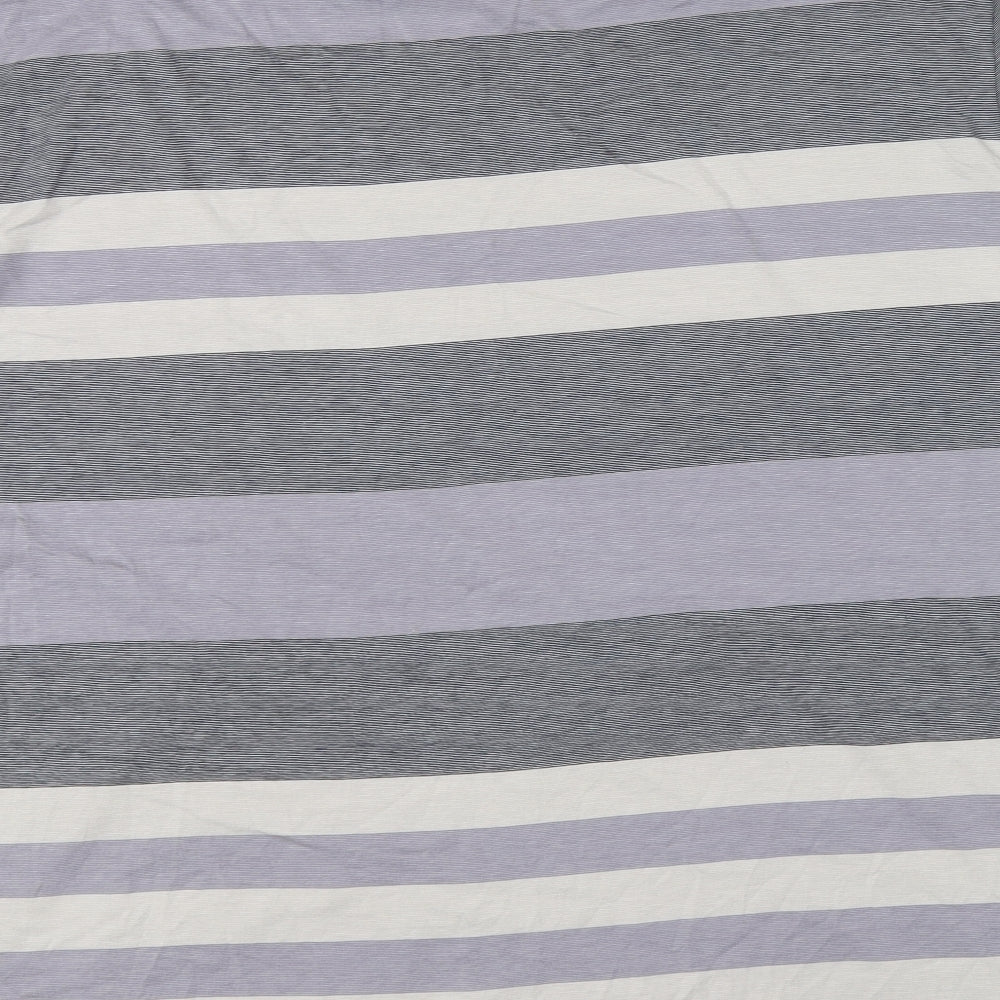 Autograph Mens Grey Striped Cotton T-Shirt Size 3XL Round Neck