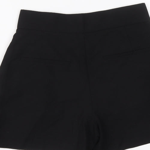 Zara Womens Black Viscose Paperbag Shorts Size XS L5 in Regular Button