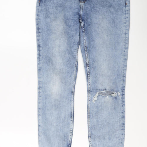 Denim & Co. Womens Blue Cotton Skinny Jeans Size 14 L27 in Regular Button