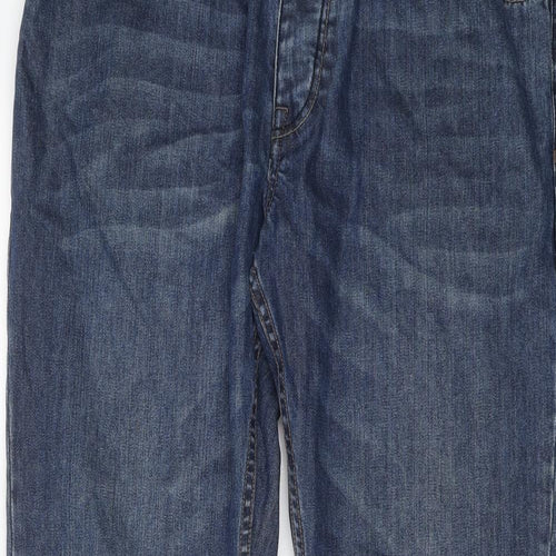 Jeff Banks Mens Blue Cotton Straight Jeans Size 42 in L32 in Regular Button