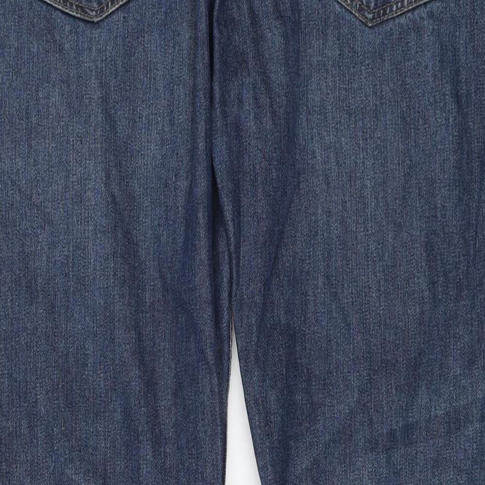 Jeff Banks Mens Blue Cotton Straight Jeans Size 42 in L32 in Regular Button