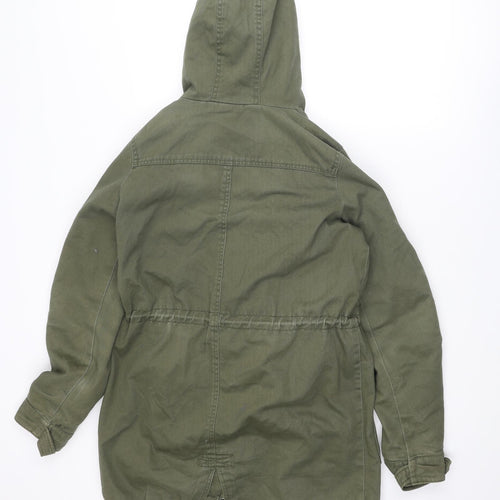 Superdry Womens Green Parka Coat Size 8 Zip