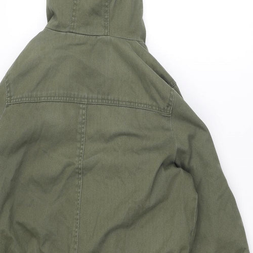 Superdry Womens Green Parka Coat Size 8 Zip