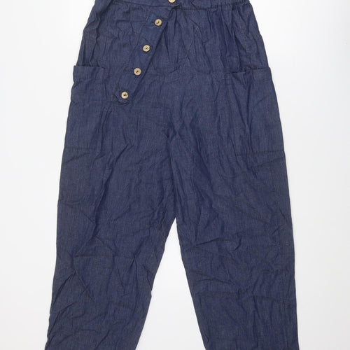 I.D Clothing Womens Blue Cotton Straight Jeans Size 30 in Regular Button
