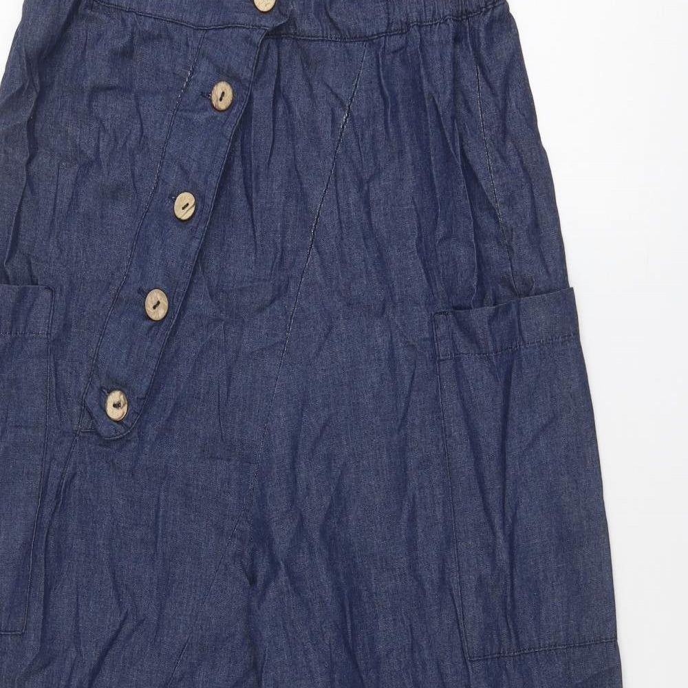 I.D Clothing Womens Blue Cotton Straight Jeans Size 30 in Regular Button