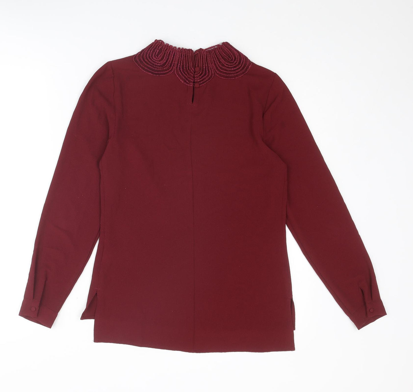 Warehouse Womens Red Polyester Basic Blouse Size 6 Mock Neck