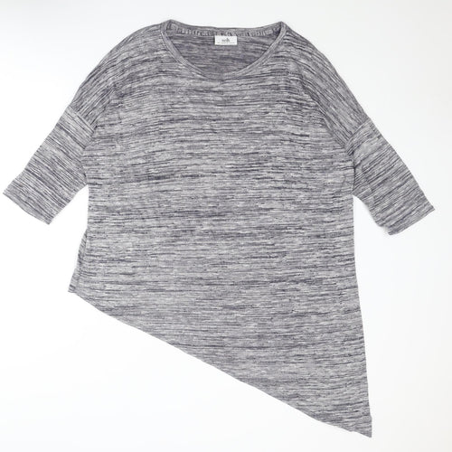 Wallis Womens Blue Round Neck Viscose Pullover Jumper Size L