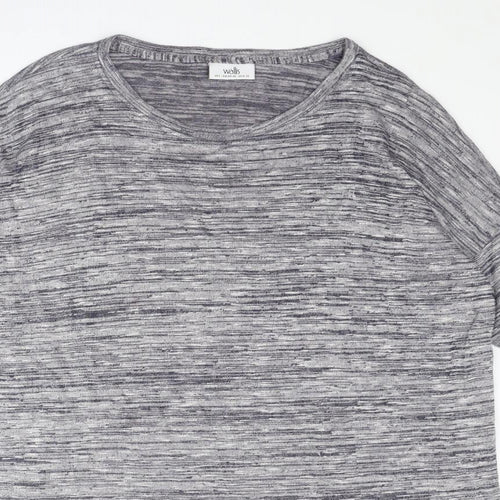 Wallis Womens Blue Round Neck Viscose Pullover Jumper Size L