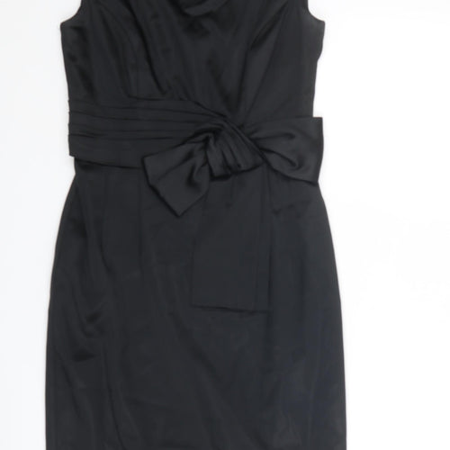 Oasis Womens Black Acetate Shift Size 10 Round Neck Zip