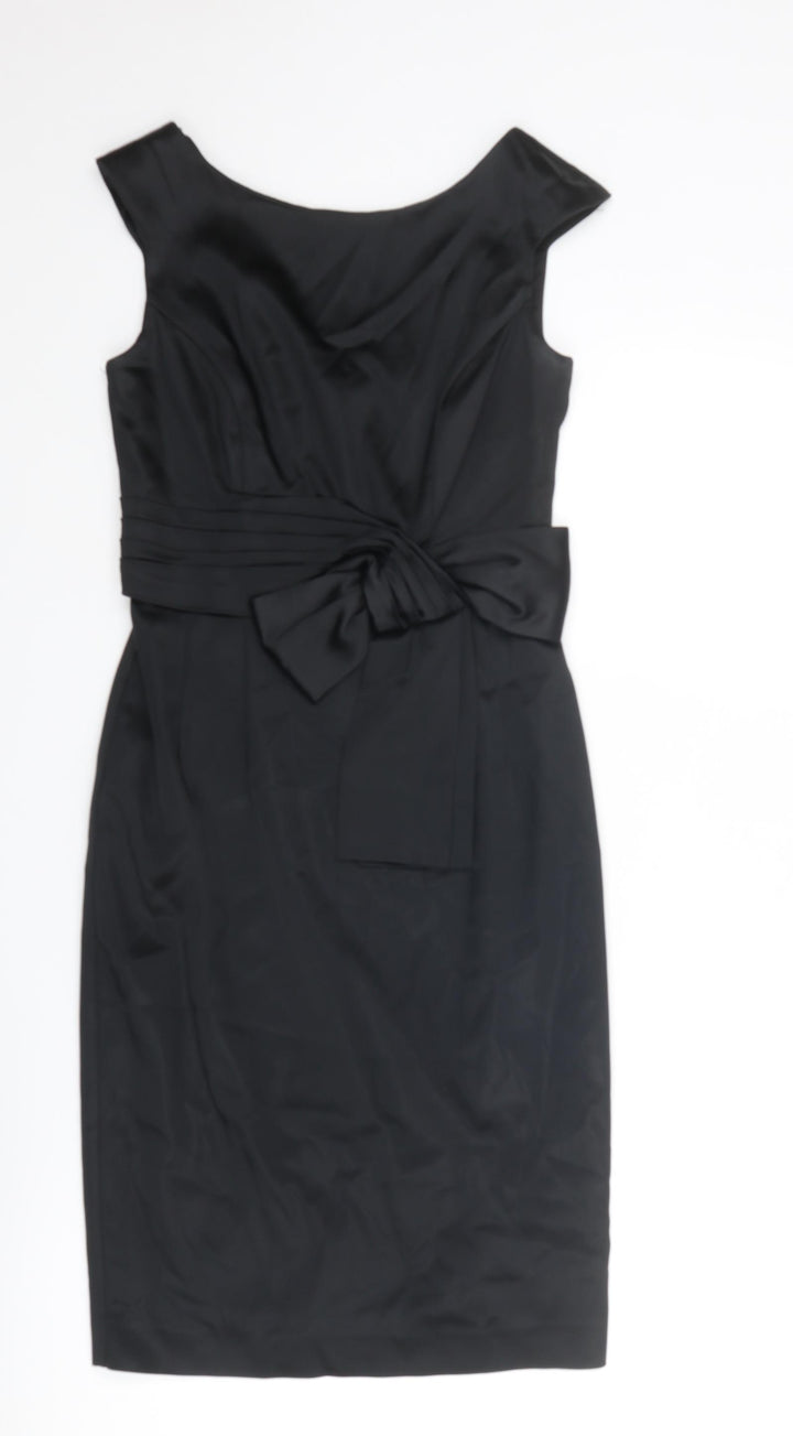 Oasis Womens Black Acetate Shift Size 10 Round Neck Zip