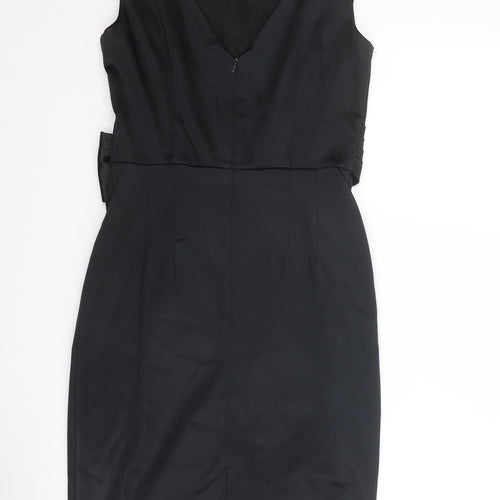 Oasis Womens Black Acetate Shift Size 10 Round Neck Zip