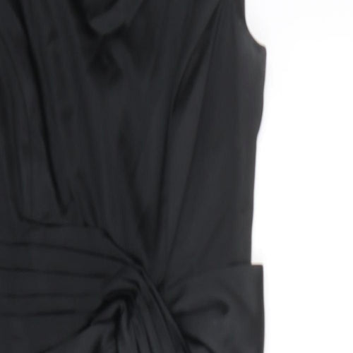 Oasis Womens Black Acetate Shift Size 10 Round Neck Zip