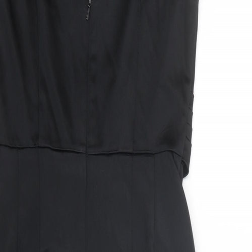 Oasis Womens Black Acetate Shift Size 10 Round Neck Zip