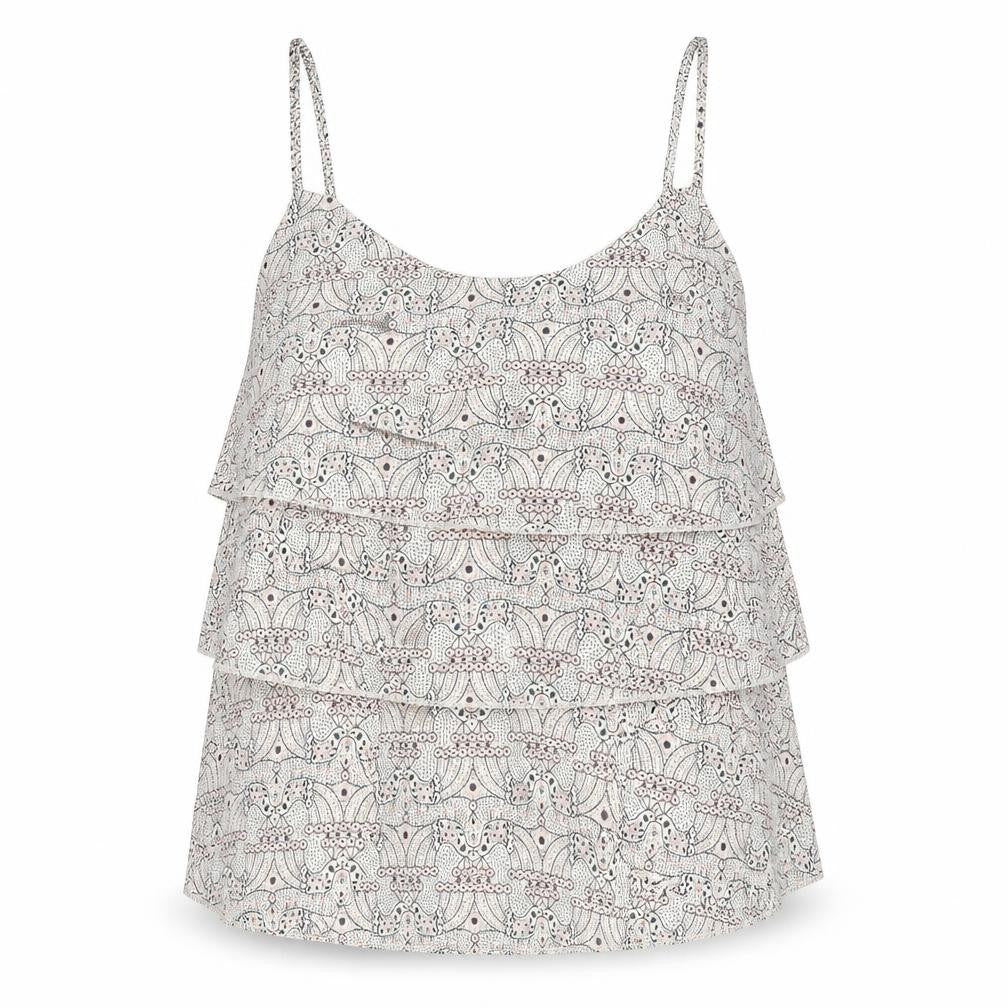 Oasis Womens Multicoloured Geometric Polyester Basic Tank Size 12 Round Neck