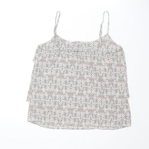 Oasis Womens Multicoloured Geometric Polyester Basic Tank Size 12 Round Neck