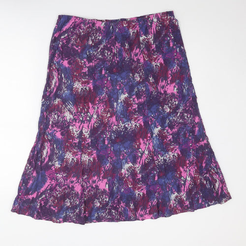 Marks and Spencer Womens Multicoloured Geometric Viscose Swing Skirt Size 14