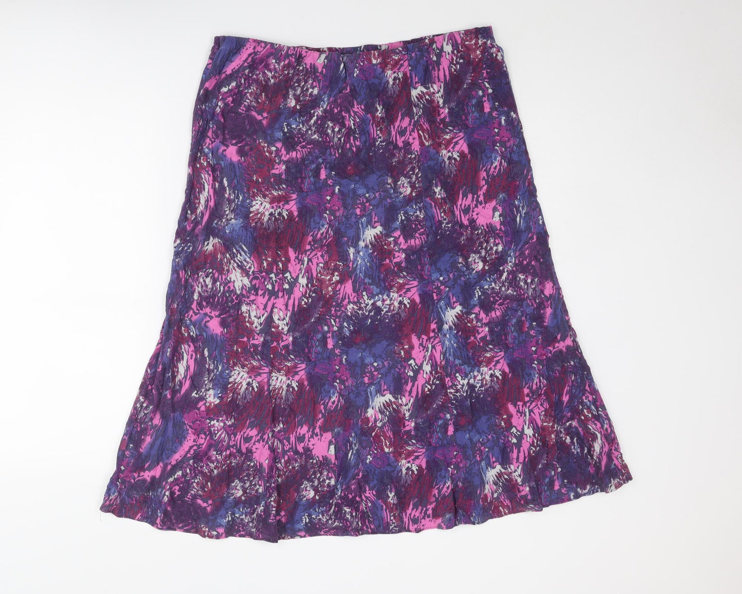 Marks and Spencer Womens Multicoloured Geometric Viscose Swing Skirt Size 14