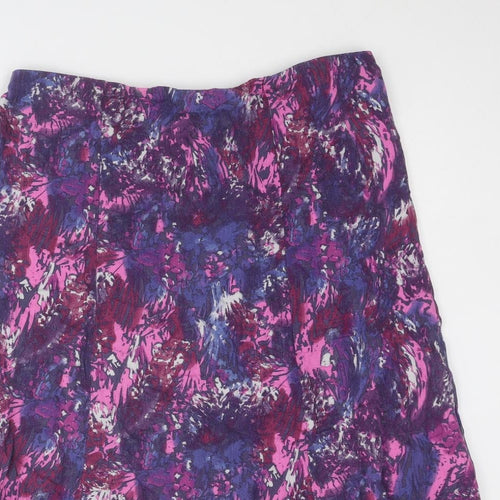 Marks and Spencer Womens Multicoloured Geometric Viscose Swing Skirt Size 14