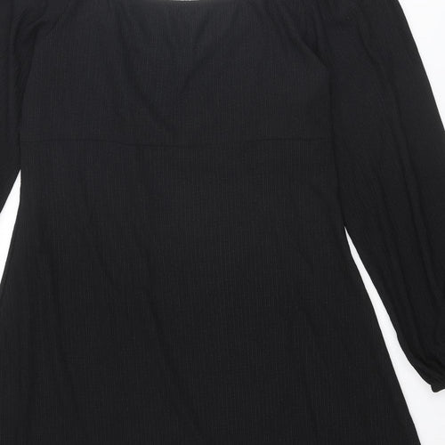 New Look Womens Black Polyester A-Line Size 18 Square Neck Pullover