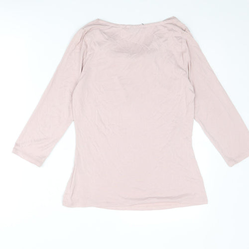 Per Una Womens Pink Modal Basic T-Shirt Size 8 Cowl Neck