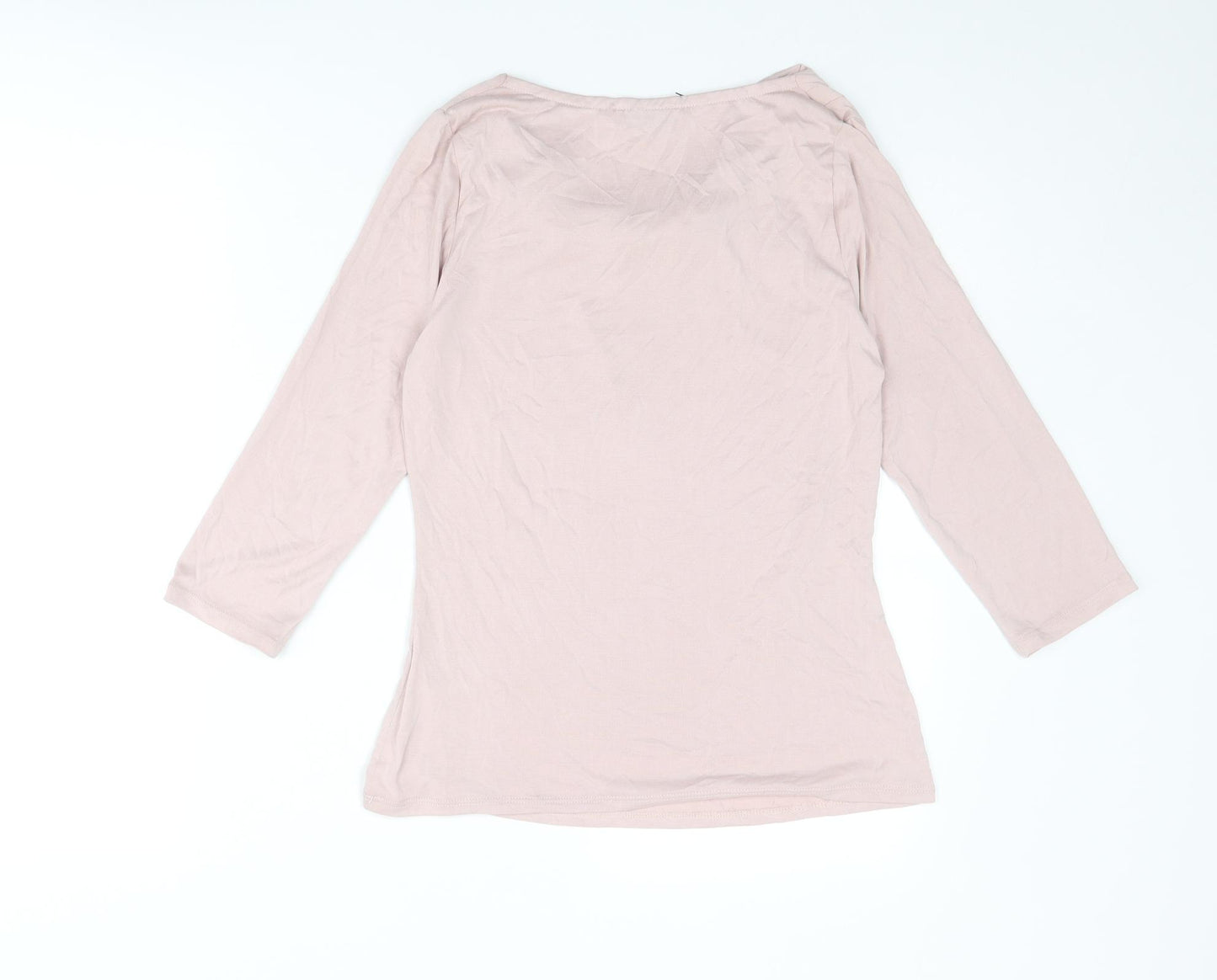 Per Una Womens Pink Modal Basic T-Shirt Size 8 Cowl Neck