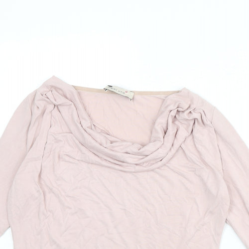 Per Una Womens Pink Modal Basic T-Shirt Size 8 Cowl Neck