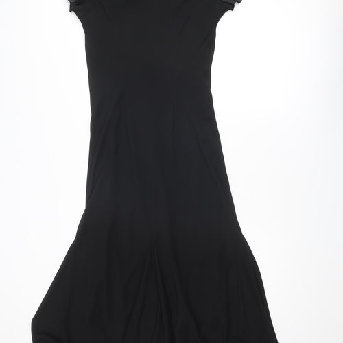 BHS Womens Black Polyester Maxi Size 10 Cowl Neck Pullover