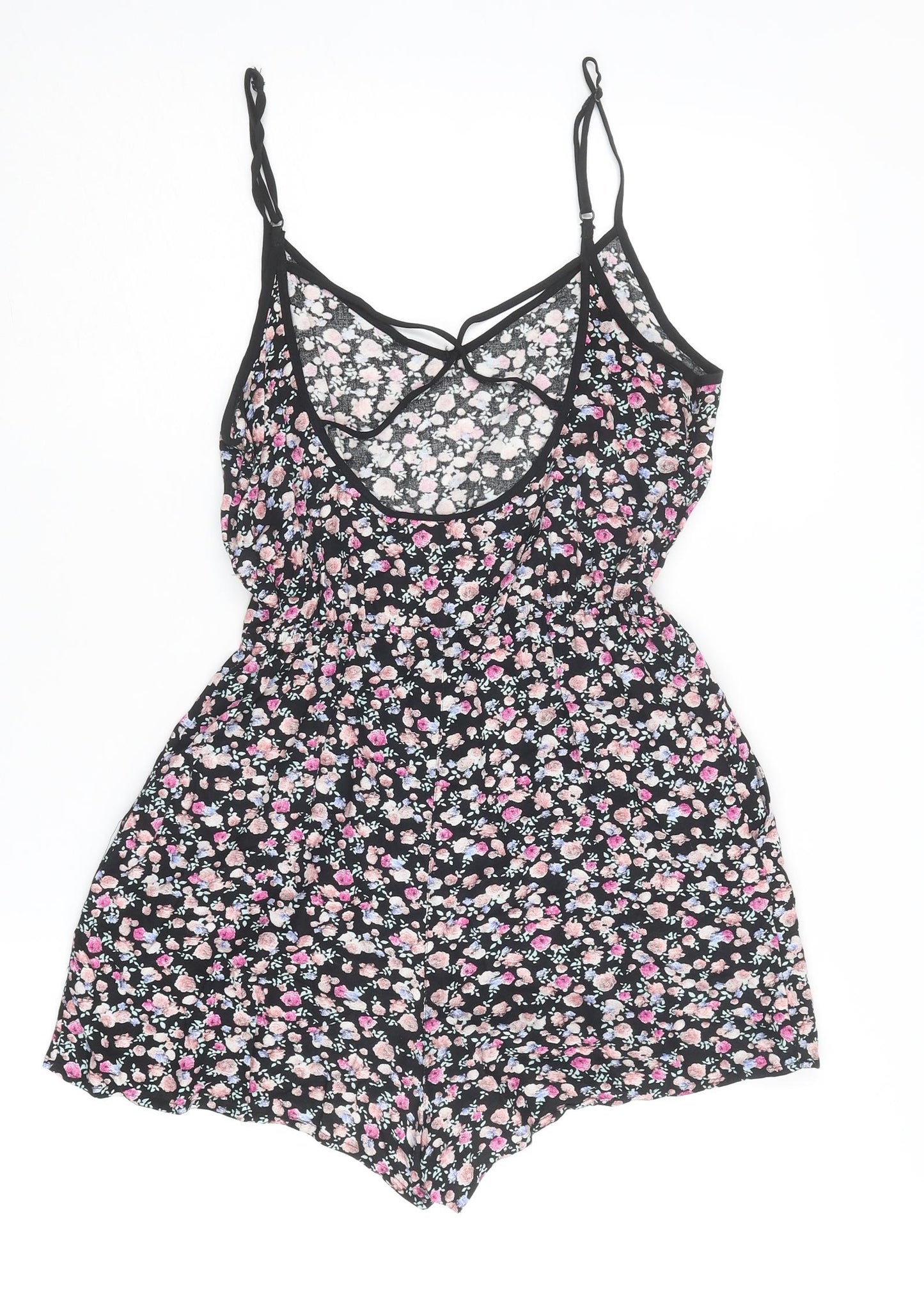 Divided by H&M Womens Multicoloured Floral Viscose Playsuit One-Piece Size 8 Pullover