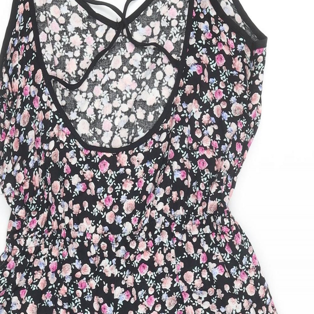 Divided by H&M Womens Multicoloured Floral Viscose Playsuit One-Piece Size 8 Pullover