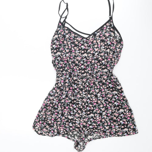 Divided by H&M Womens Multicoloured Floral Viscose Playsuit One-Piece Size 6 Pullover