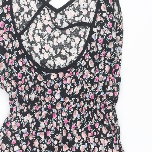 Divided by H&M Womens Multicoloured Floral Viscose Playsuit One-Piece Size 6 Pullover
