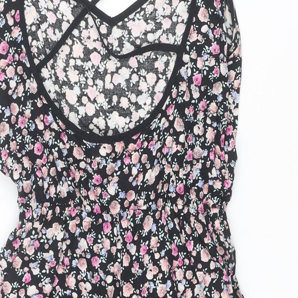 Divided by H&M Womens Multicoloured Floral Viscose Playsuit One-Piece Size 6 Pullover