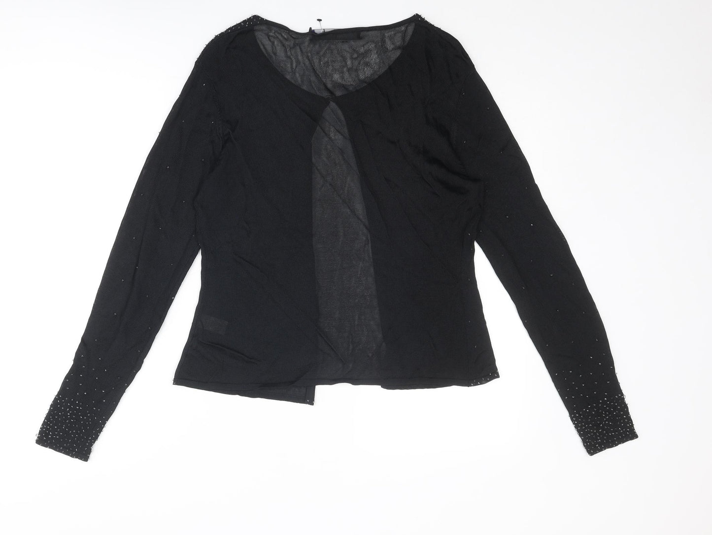 Jasper Conran Womens Black Round Neck Viscose Cardigan Jumper Size M