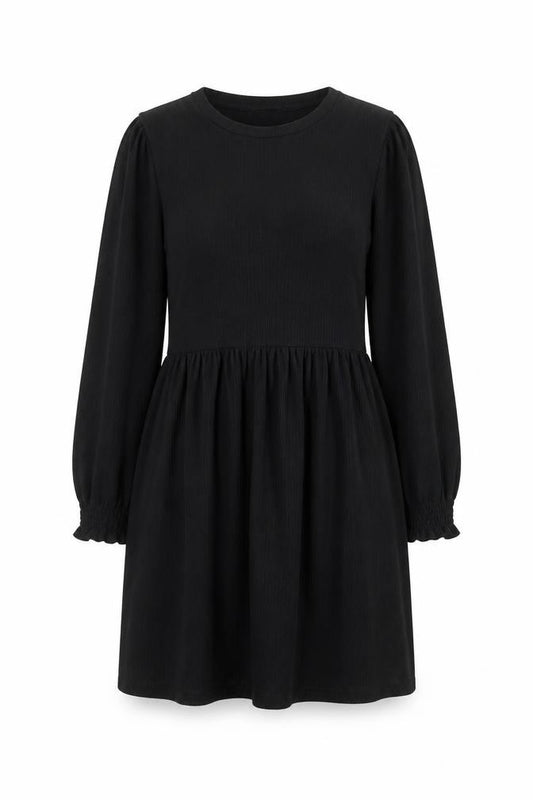 Front view of New Look women’s black polyester a-line, size UK 10, round neck pullover
