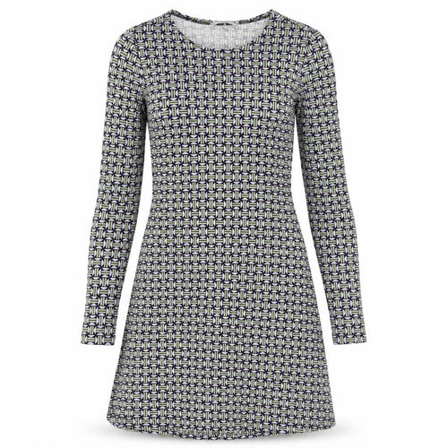 Mango Womens Multicoloured Geometric Viscose Jumper Dress Size XS Round Neck Pullover