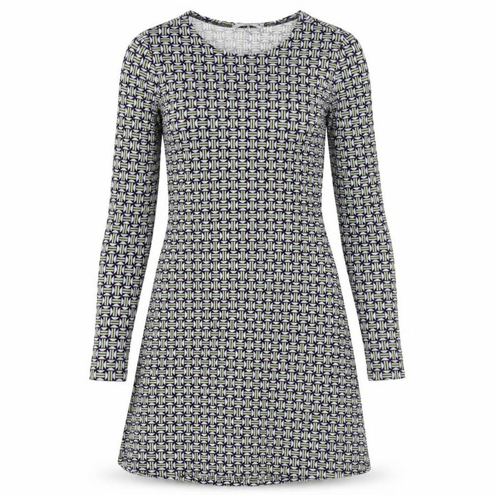 Mango Womens Multicoloured Geometric Viscose Jumper Dress Size XS Round Neck Pullover