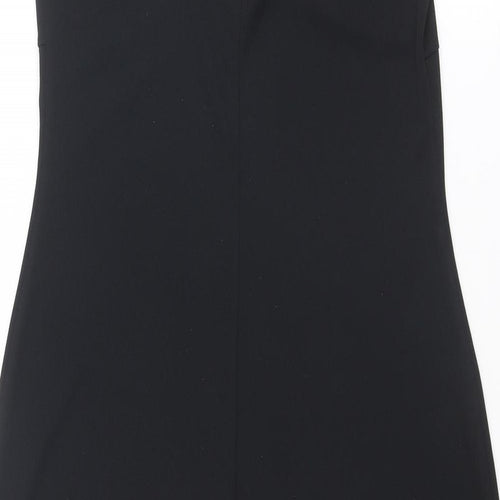 River Island Womens Black Polyester Slip Dress Size 14 V-Neck Pullover