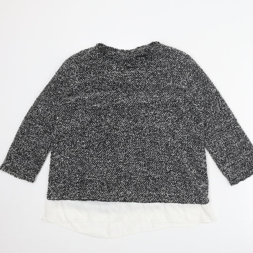 Dorothy Perkins Womens Grey Round Neck Polyester Pullover Jumper Size 14