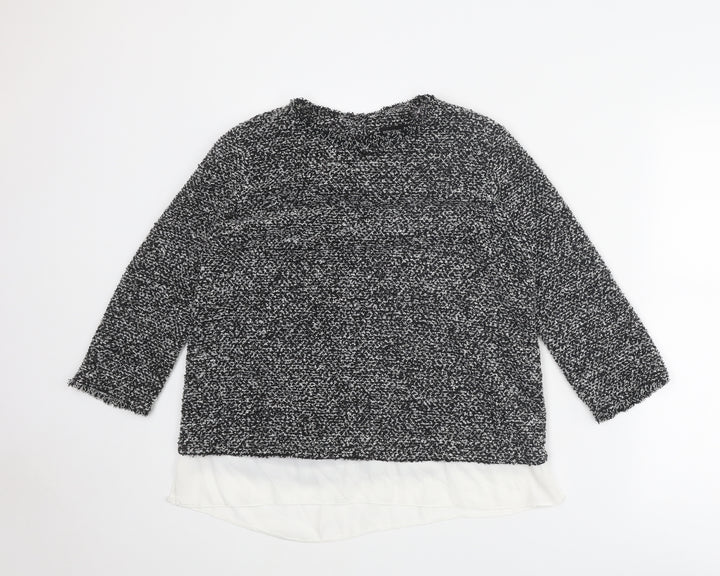 Dorothy Perkins Womens Grey Round Neck Polyester Pullover Jumper Size 14