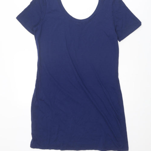 Disney Womens Blue Cotton Basic T-Shirt Size 14 Scoop Neck - Mickey Mouse