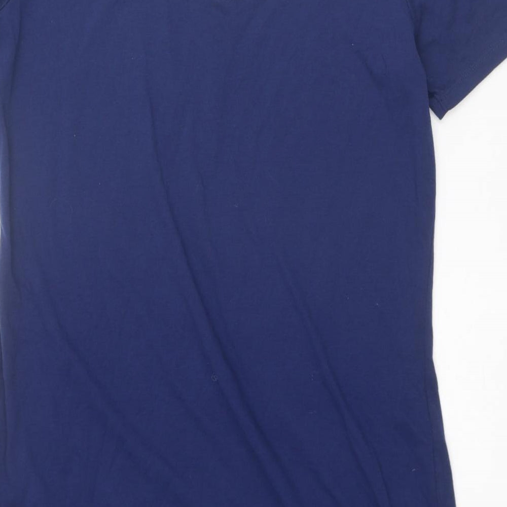 Disney Womens Blue Cotton Basic T-Shirt Size 14 Scoop Neck - Mickey Mouse