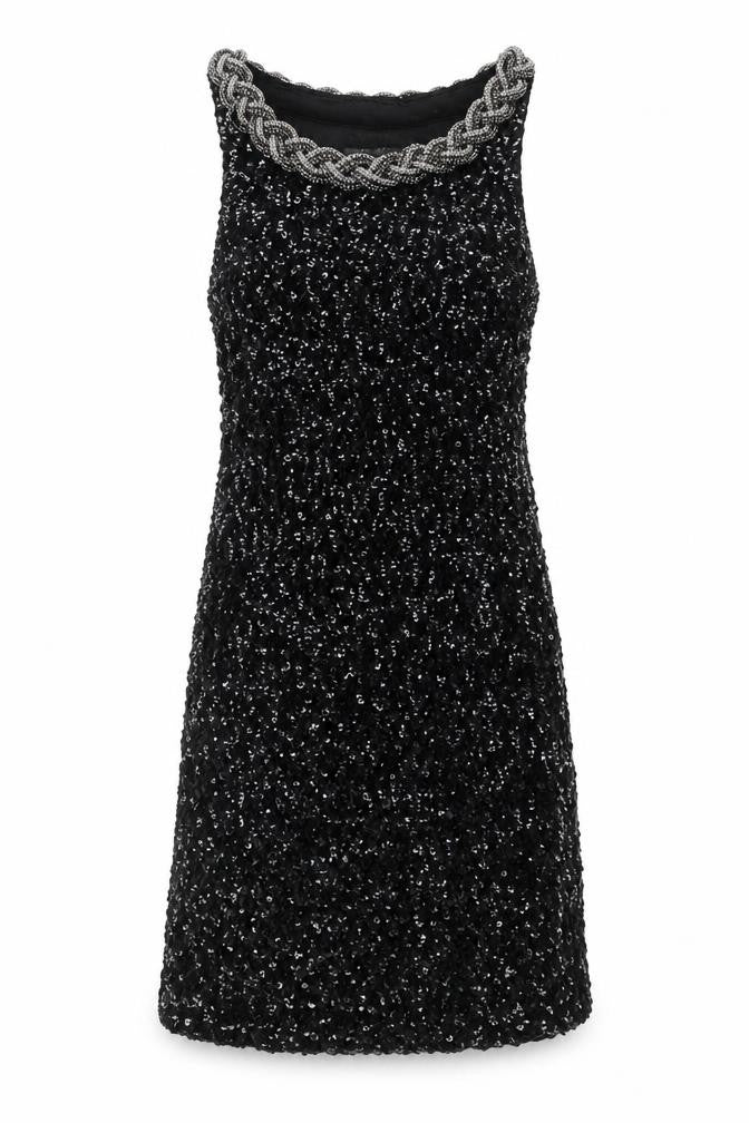 Front view of Stella Morgan women’s black polyester a-line, size UK 8, round neck pullover -, size UK 8-10