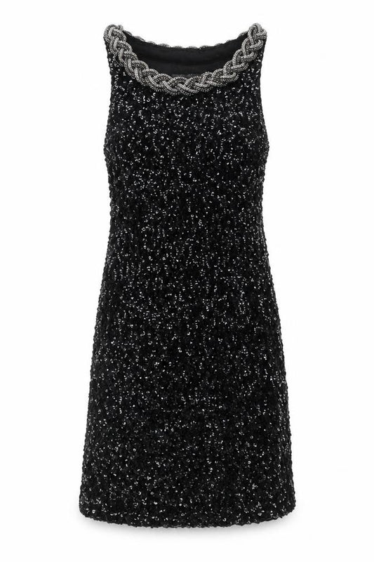Front view of Stella Morgan women’s black polyester a-line, size UK 8, round neck pullover -, size UK 8-10