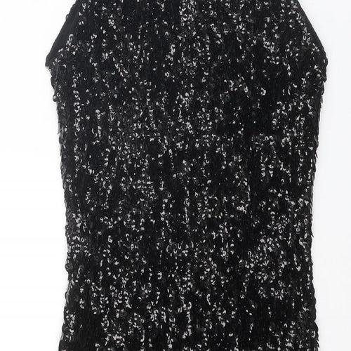 Stella Morgan Womens Black Polyester A-Line Size 8 Round Neck Pullover - Size 8-10