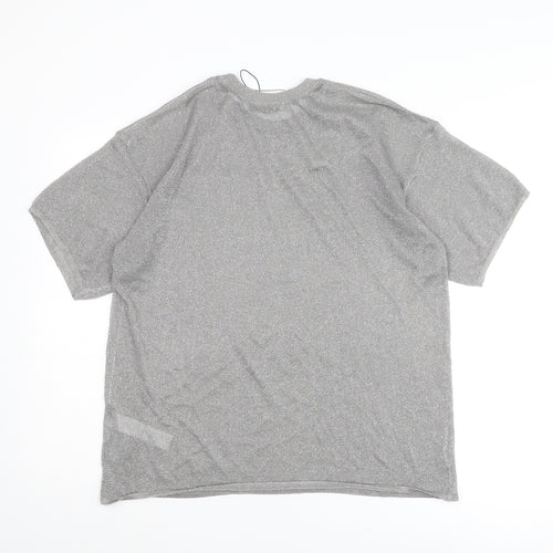 Zara Womens Silver Round Neck Polyester Pullover Jumper Size S