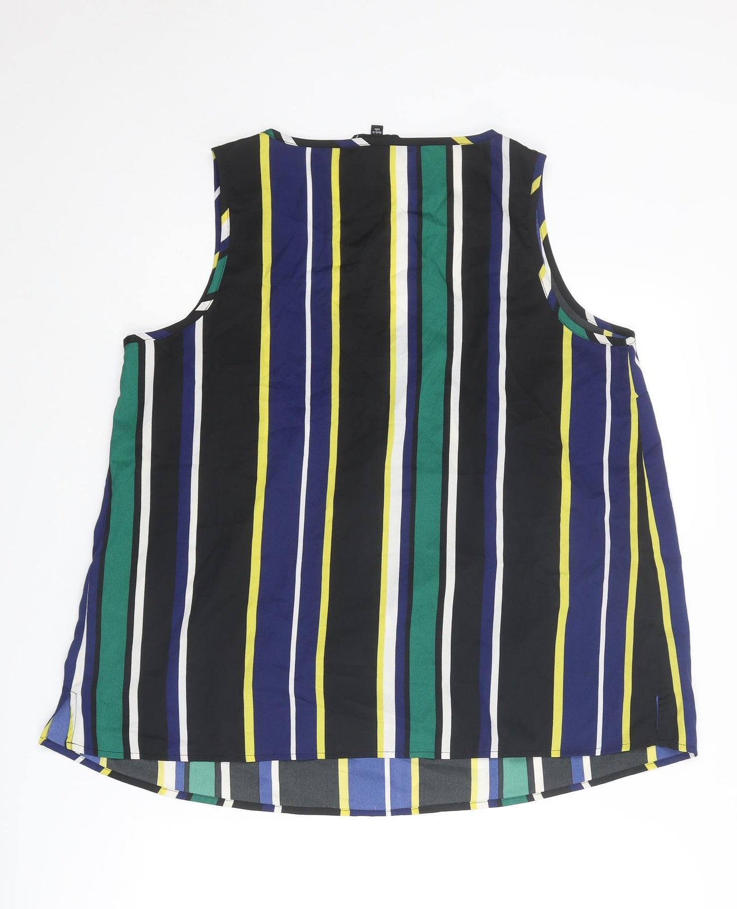Capsule Womens Multicoloured Striped Polyester Basic Tank Size 18 Round Neck