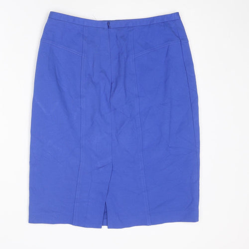 PURE Collection Womens Blue Viscose Straight & Pencil Skirt Size 12 Zip